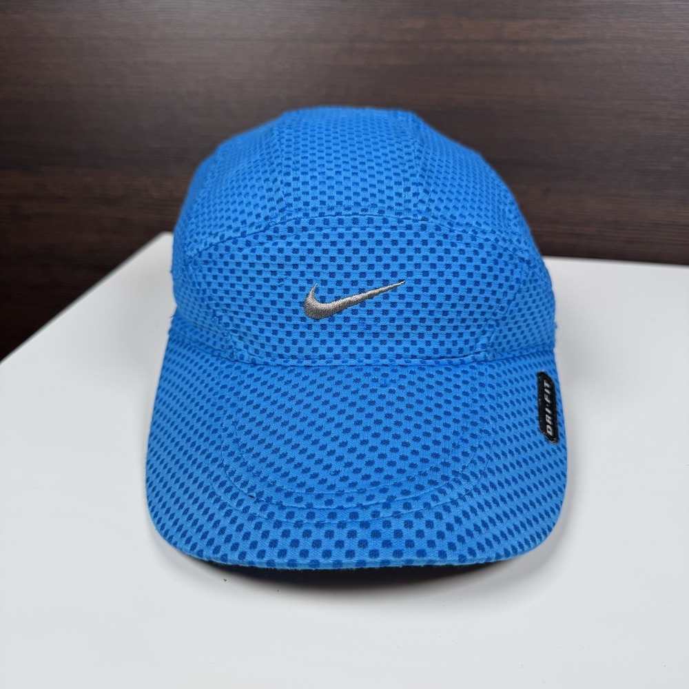 Y2K Nike Hat Tailwind Dri-Fit Mesh 7 Panel Unstructured Adjustable Blue OSFA Cap
